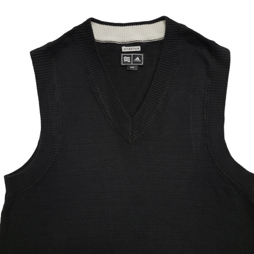 Adidas Vintage 90's Black V-Neck Sports Vest Men's UK Size M