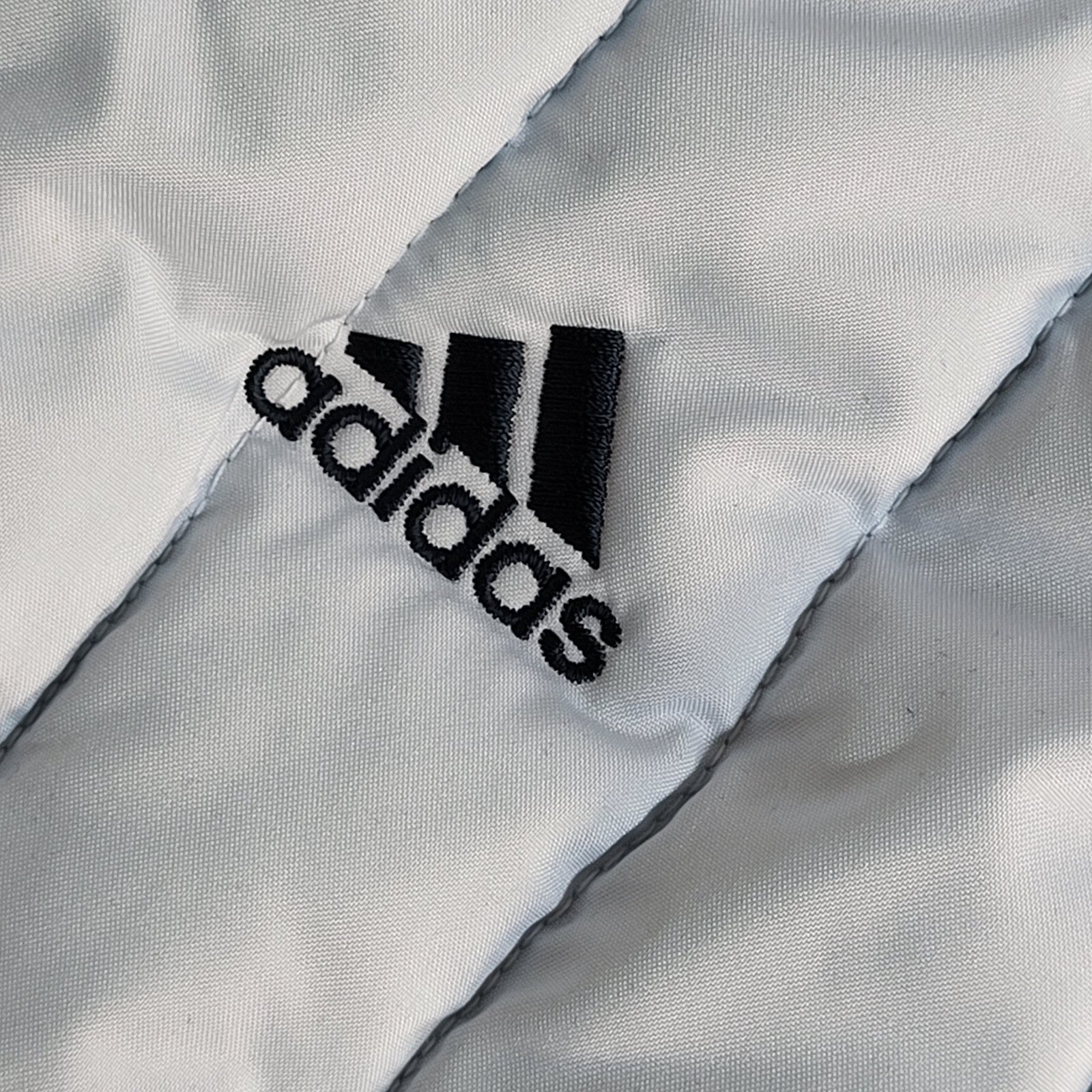 Adidas Vintage 90s Light Blue Quilted Sports Jacket Uk Women's Size 16