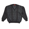 Farah Vintage 80's Grey & Blue V-Neck Long Sleeve Jumper Mens UK L