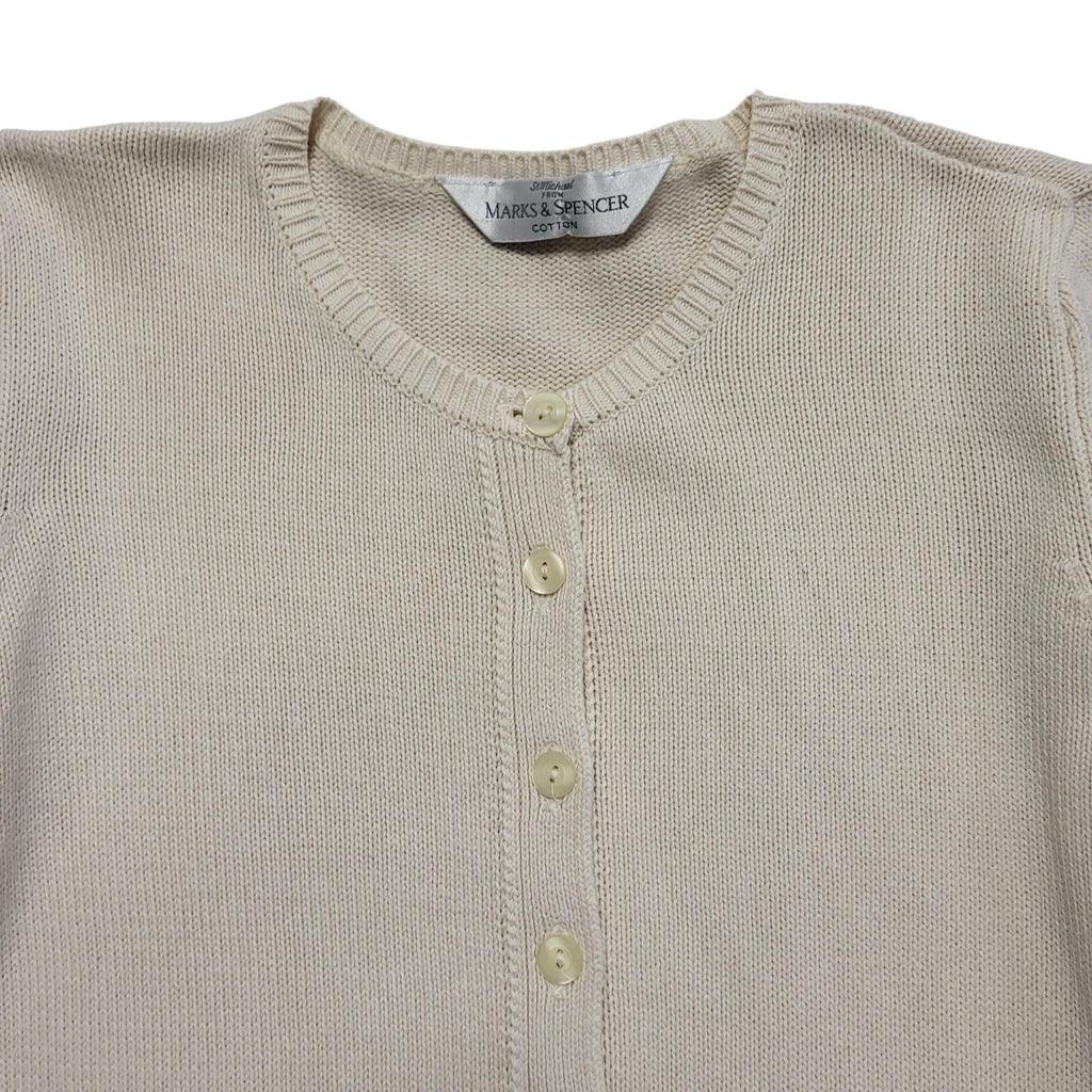 M&S Vintage 90's Cream Button Cardigan Uk Women's Size 10