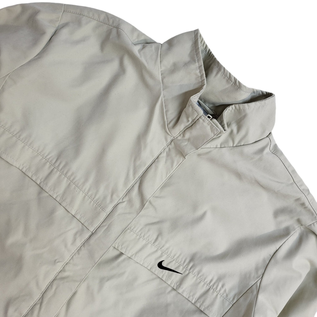 Nike Beige Y2k Zipped Sports Jacket Uk Women's Size L (12-14)