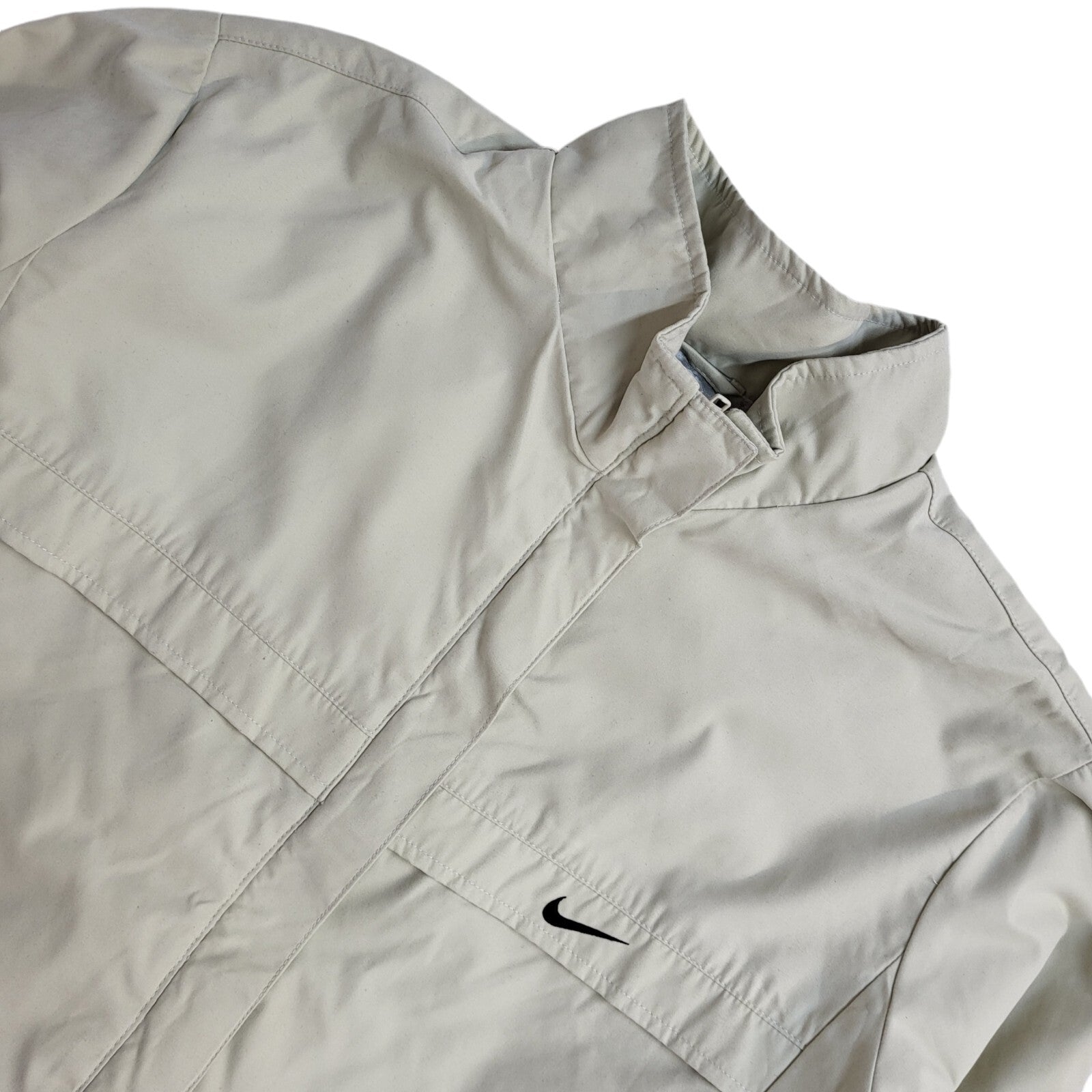 Nike Beige Y2k Zipped Sports Jacket Uk Women's Size L (12-14)