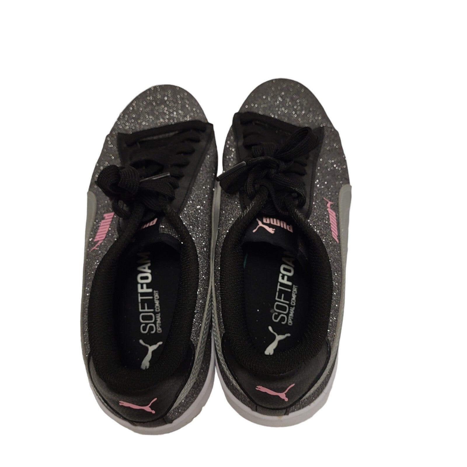 Puma Smash v2 Glitz Glam Jr 367377 Silver Women's Trainers Uk 4.5