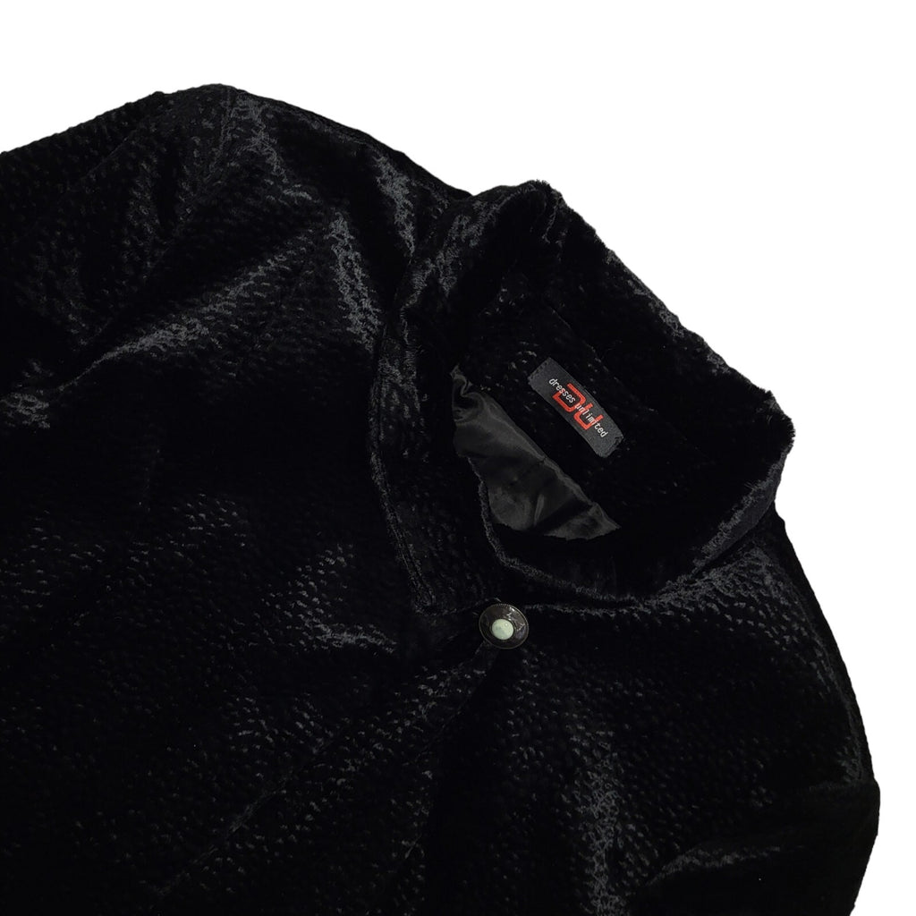 DU 90s Vintage Black Button Dress Jacket Uk Women's Size 20
