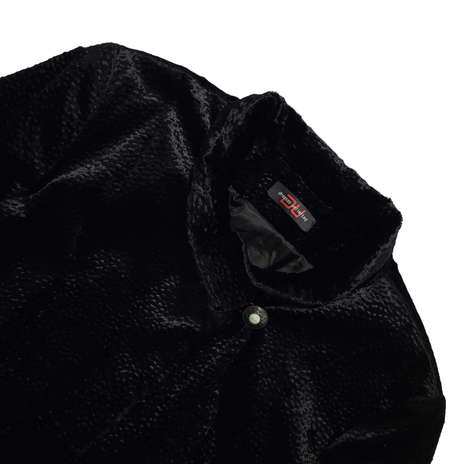 DU 90s Vintage Black Button Dress Jacket Uk Women's Size 20