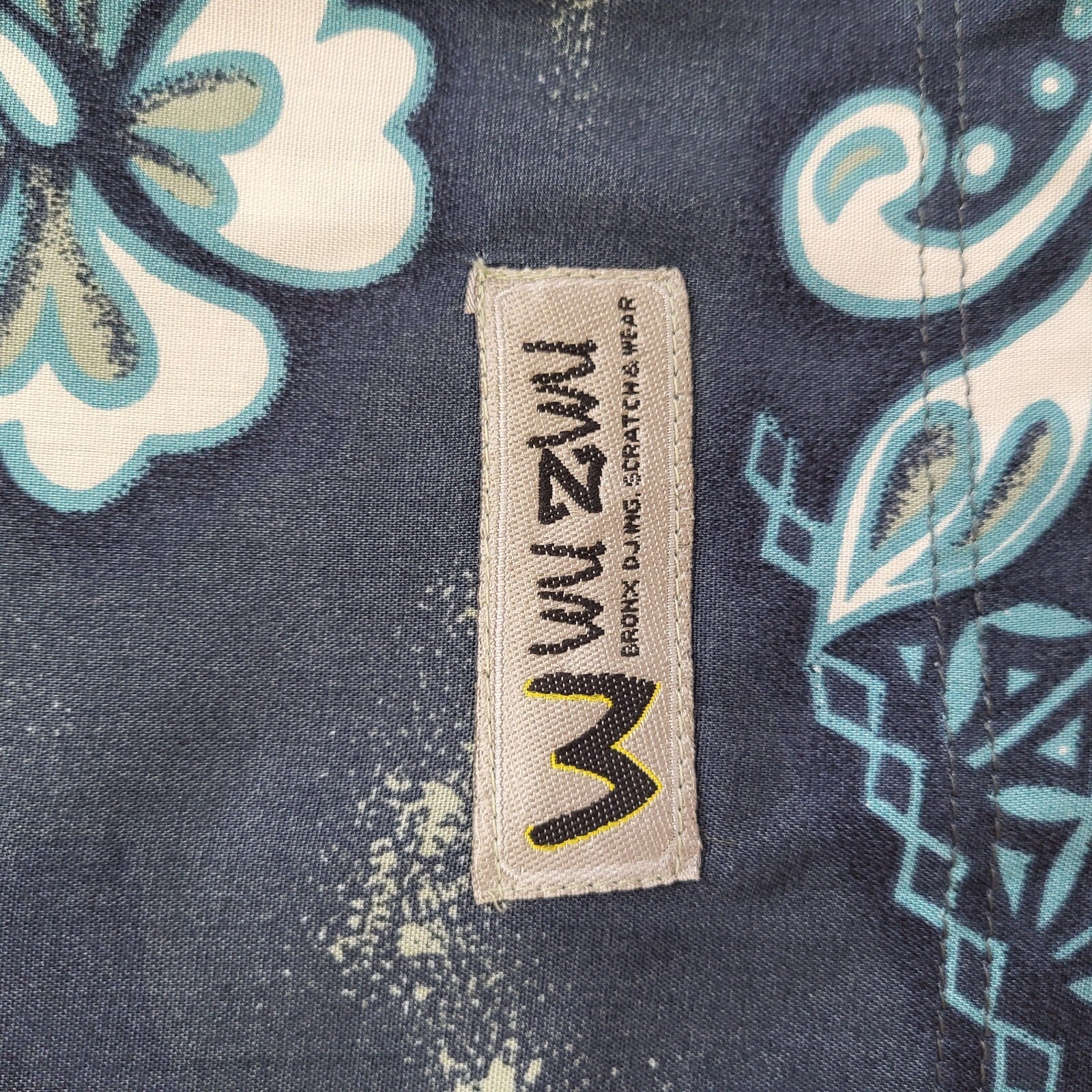 Wu Zwu Y2k  Blue Floral Hawaiian Short Sleeve Shirt UK Men's Size M