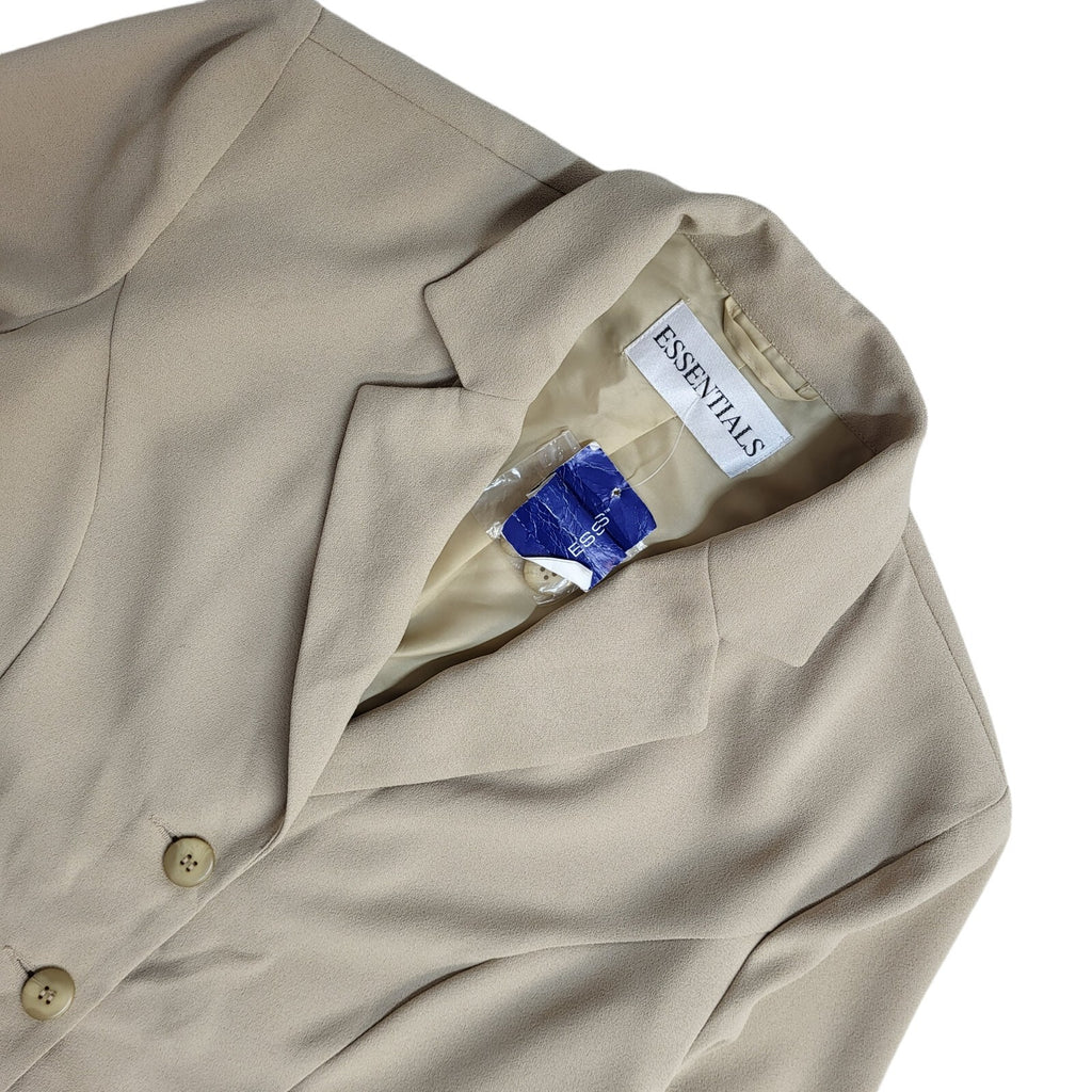Essentials Beige 90's Hi Waist Trousers & Blazer Jacket Women's BNWT 14 W28 L31
