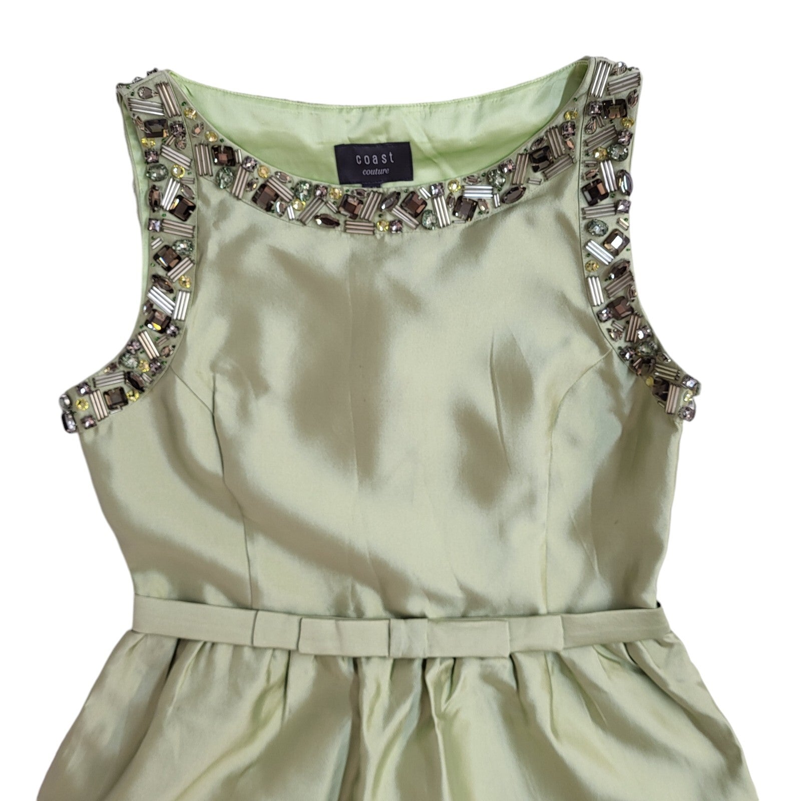 Coast Y2K Green Embellished Elizabette Dress UK BNWT Women's Size 12
