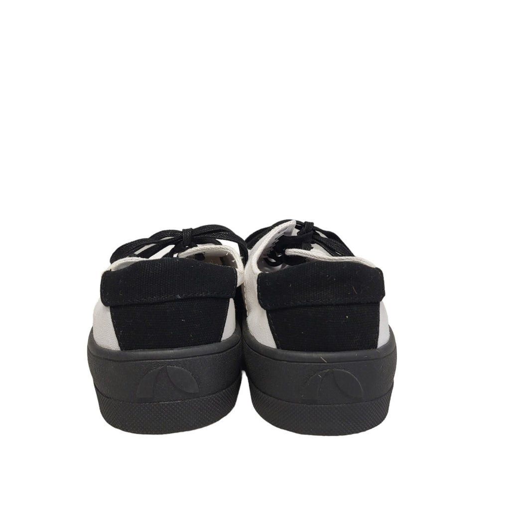 Roscomar White Black Canvas Casual Trainers Men's  Uk Size 8