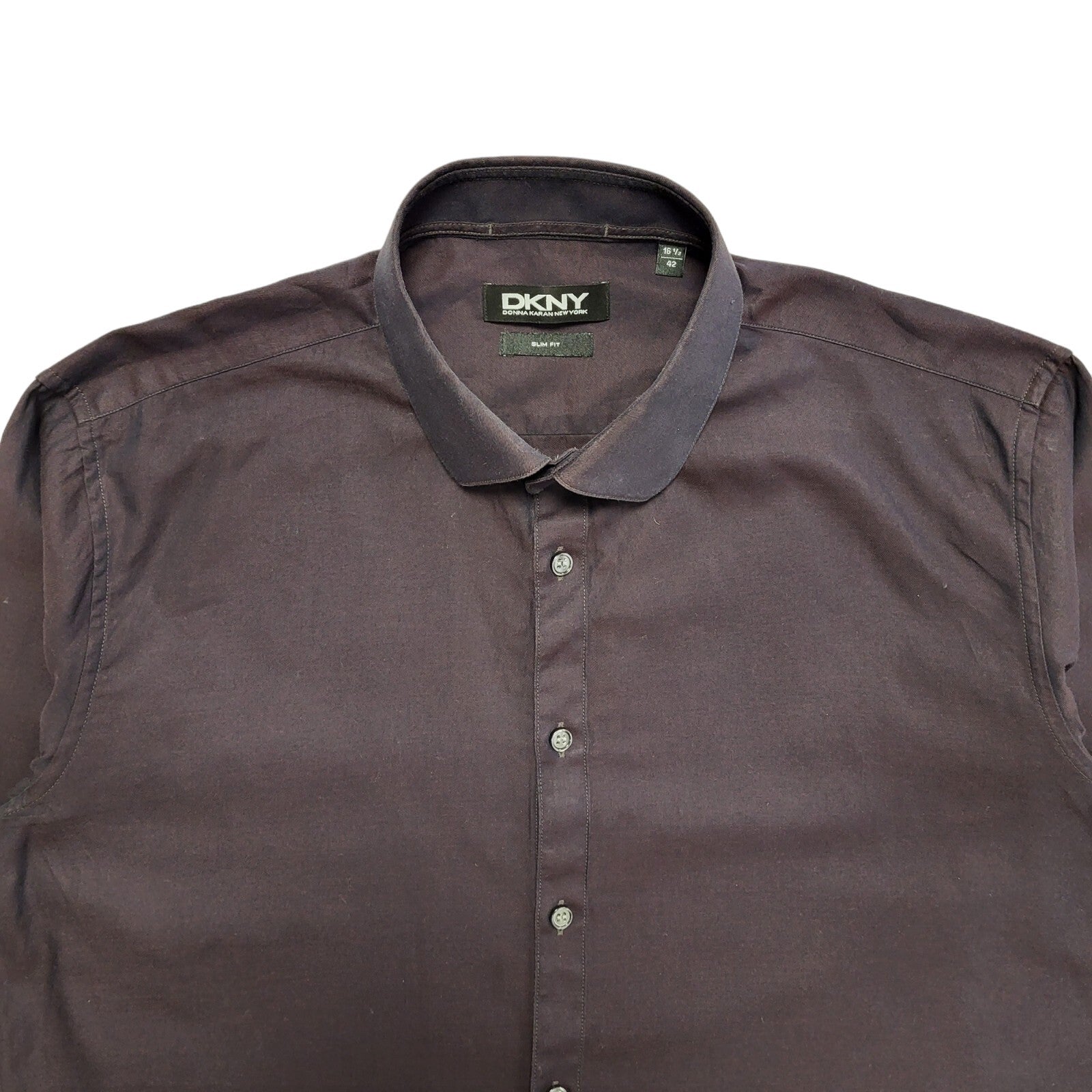DKNY Vintage Y2K Purple Solid Long Sleeve Shirt Mens UK XL