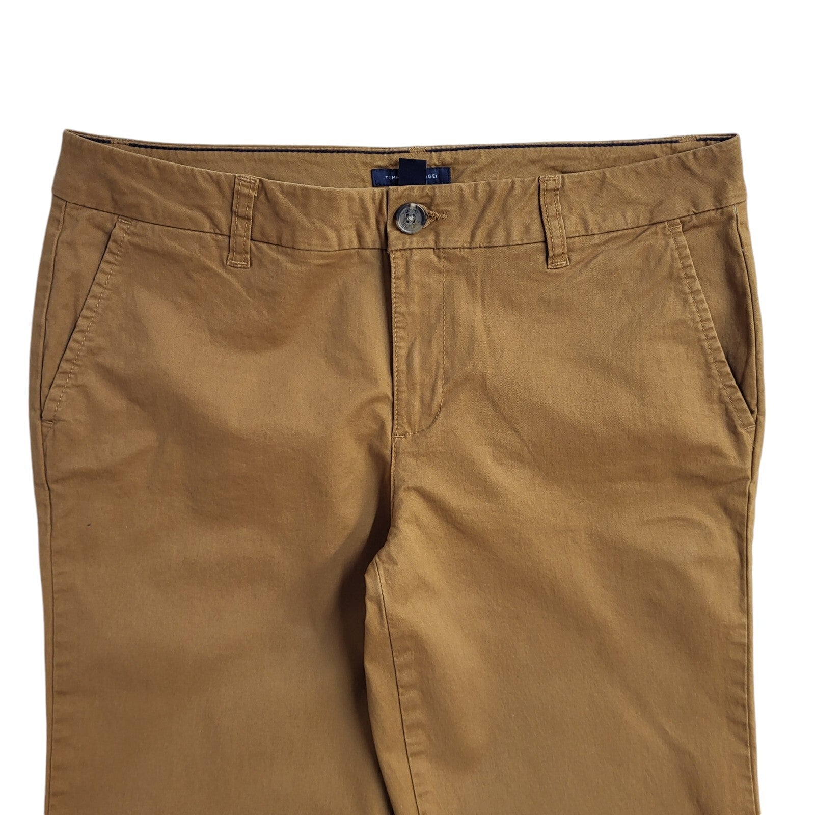 Tommy Hilfiger 90s Vintage Brown Straight Chino Trousers Uk Women's 14 W32 L30