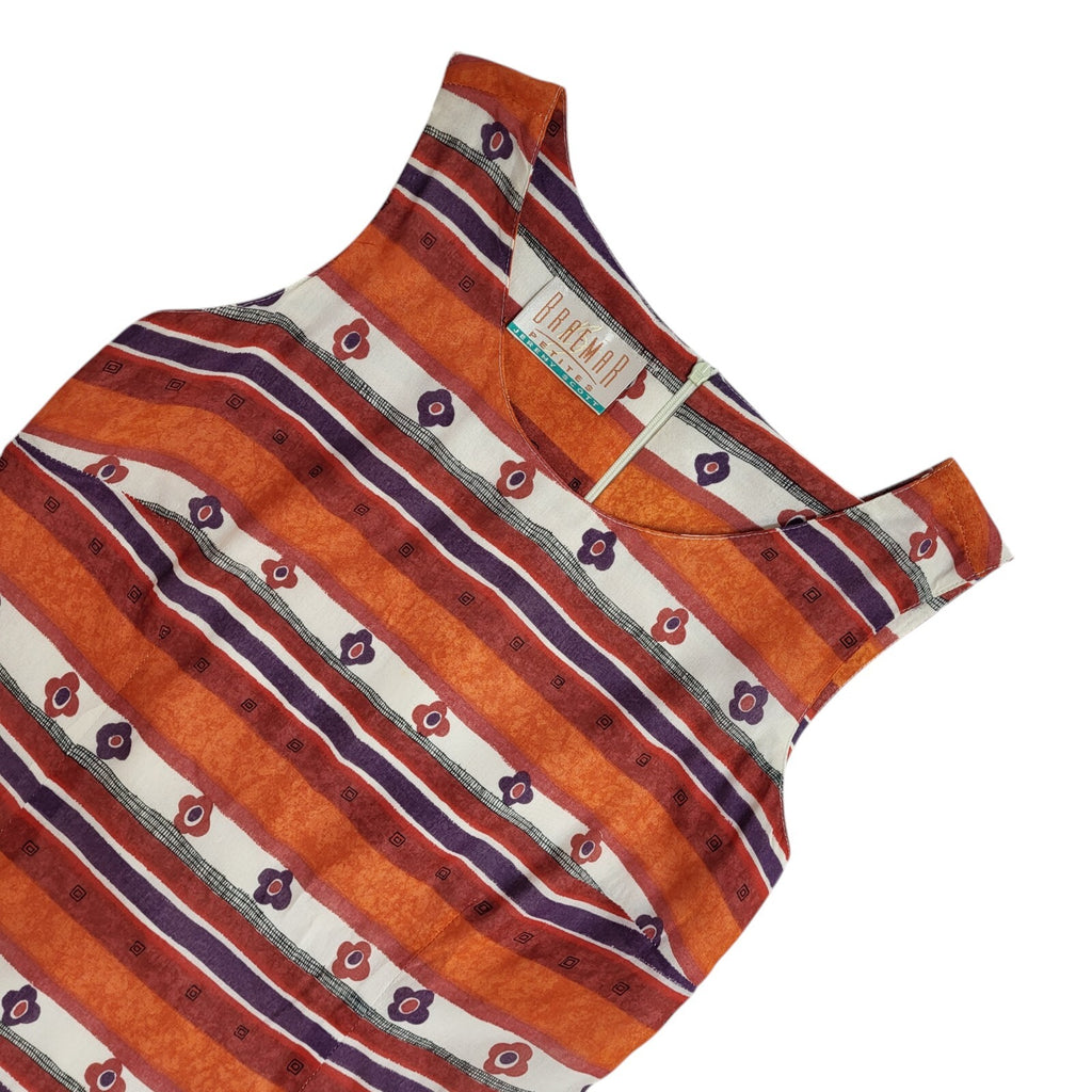 Braemar Petites Multicoloured Floral 90's Sleeveless Dress Women's Size 10