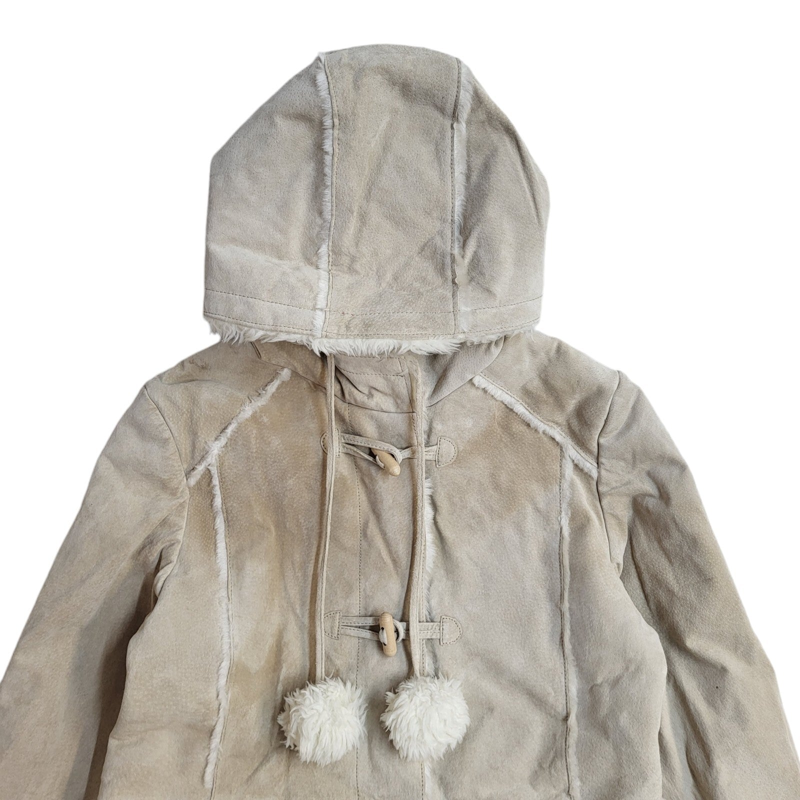 Dorothy Perkins Vintage Y2k Beige Hooded Faux Fur Women's UK 14 Bnwt