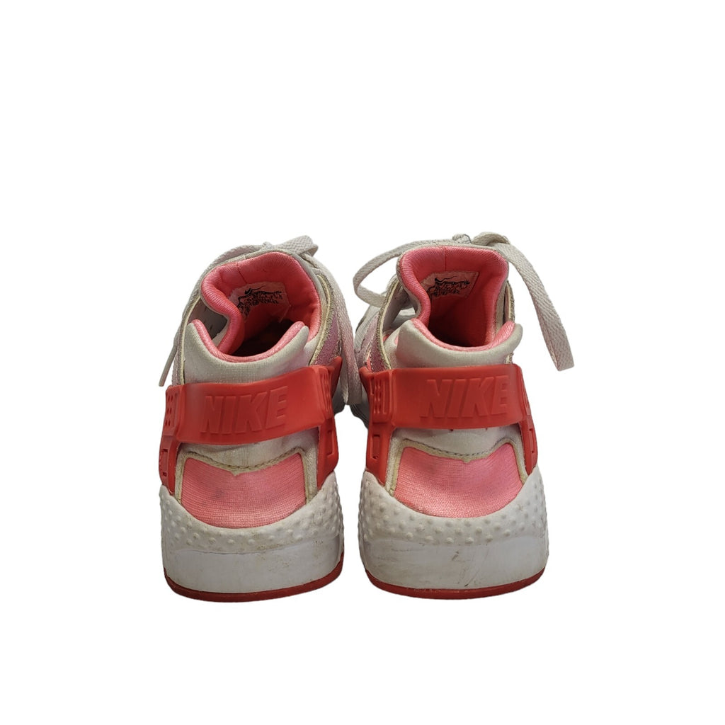 Nike Hurachi White & Pink Lace-up Sports Casual Trainers Uk Girl's Size 4.5