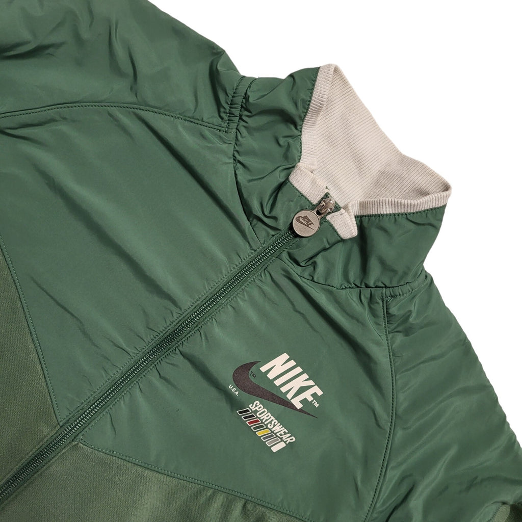 Nike Vintage Y2K Green Full Zip Sports Track Jacket Mens UK L