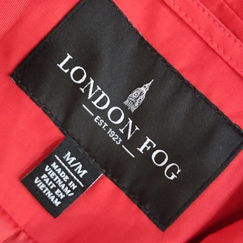 London Fog Red Button Front Belted Coat 90s UK Women's Size M