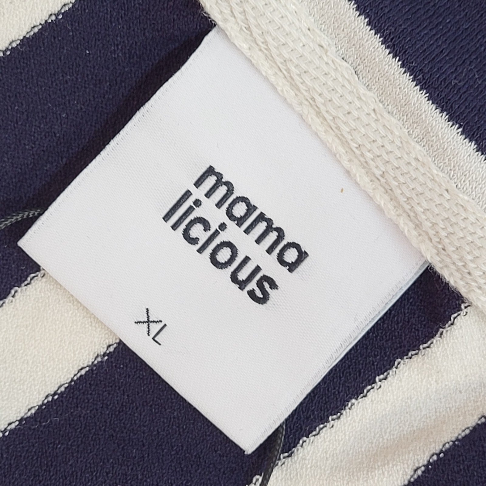 Mama-Licious Navy Blue & White Striped Becky Jumpsuit BNWT Women's XL W32 L30