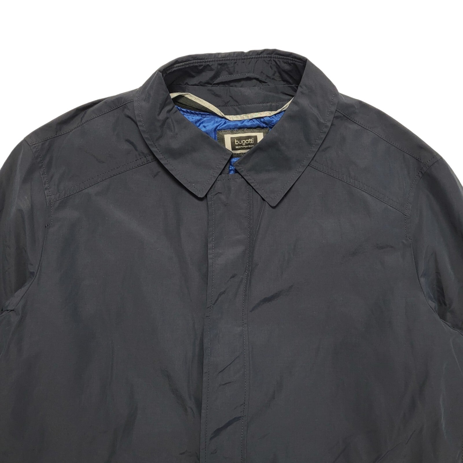 Bugatti Navy Blue Zip & Snap Coat Uk Men's Size Large