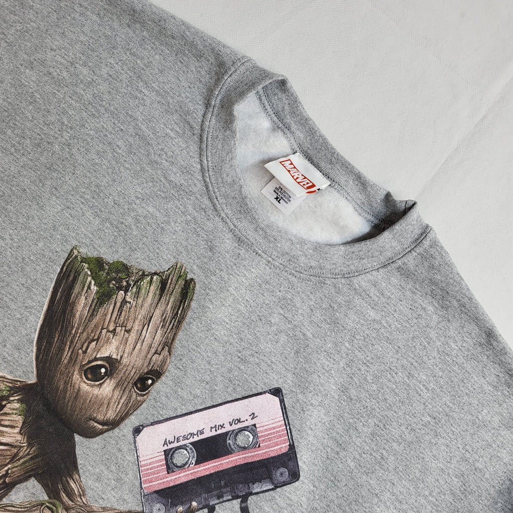 Marvel Vintage Y2K Groot Grey Sweatshirt Uk Men's Size XL
