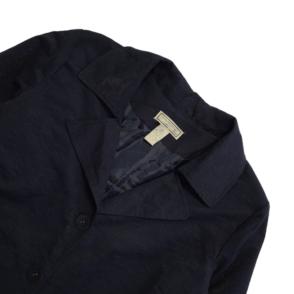 Simonton Navy Blue Button Vintage 80's Jacket Women's UK Size 2XL