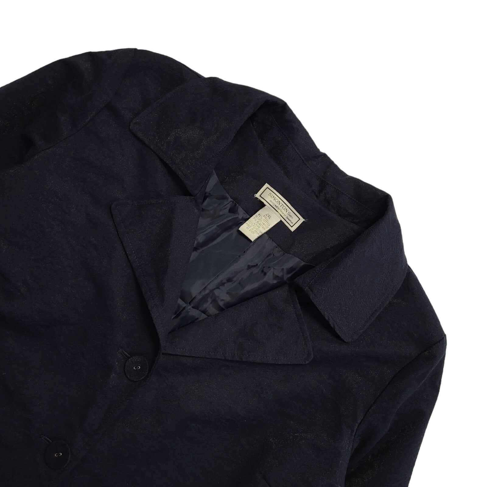 Simonton Navy Blue Button Vintage 80's Jacket Women's UK Size 2XL