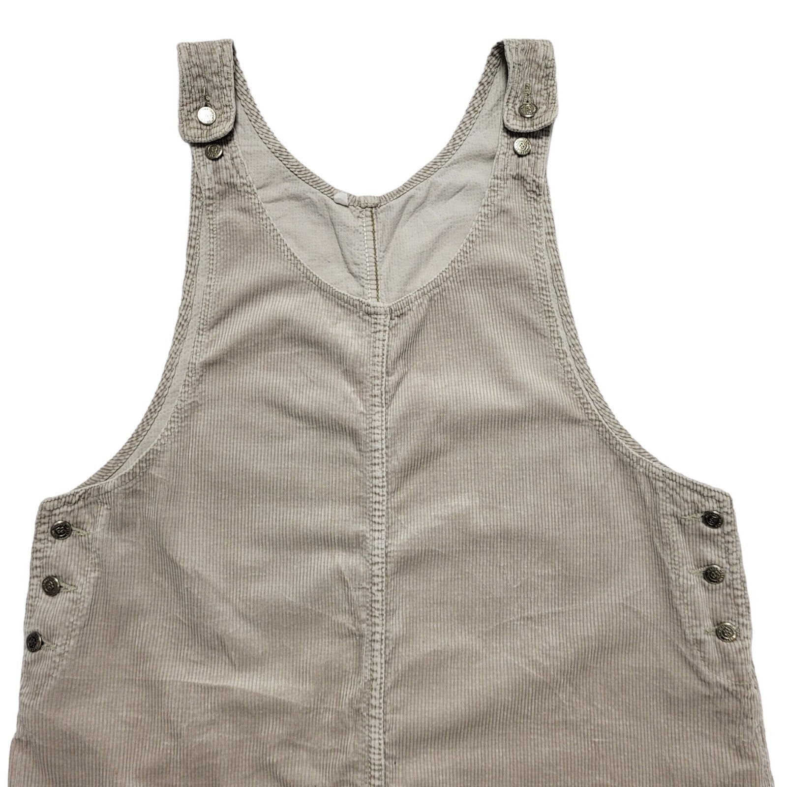 Vintage 90s Beige Sleeveless Corduroy Dress Uk Women's Size 12 W32-36