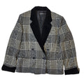 Lutz Teutloff Vintage 80s Black & White Check Blazer Jacket Womens Size 14