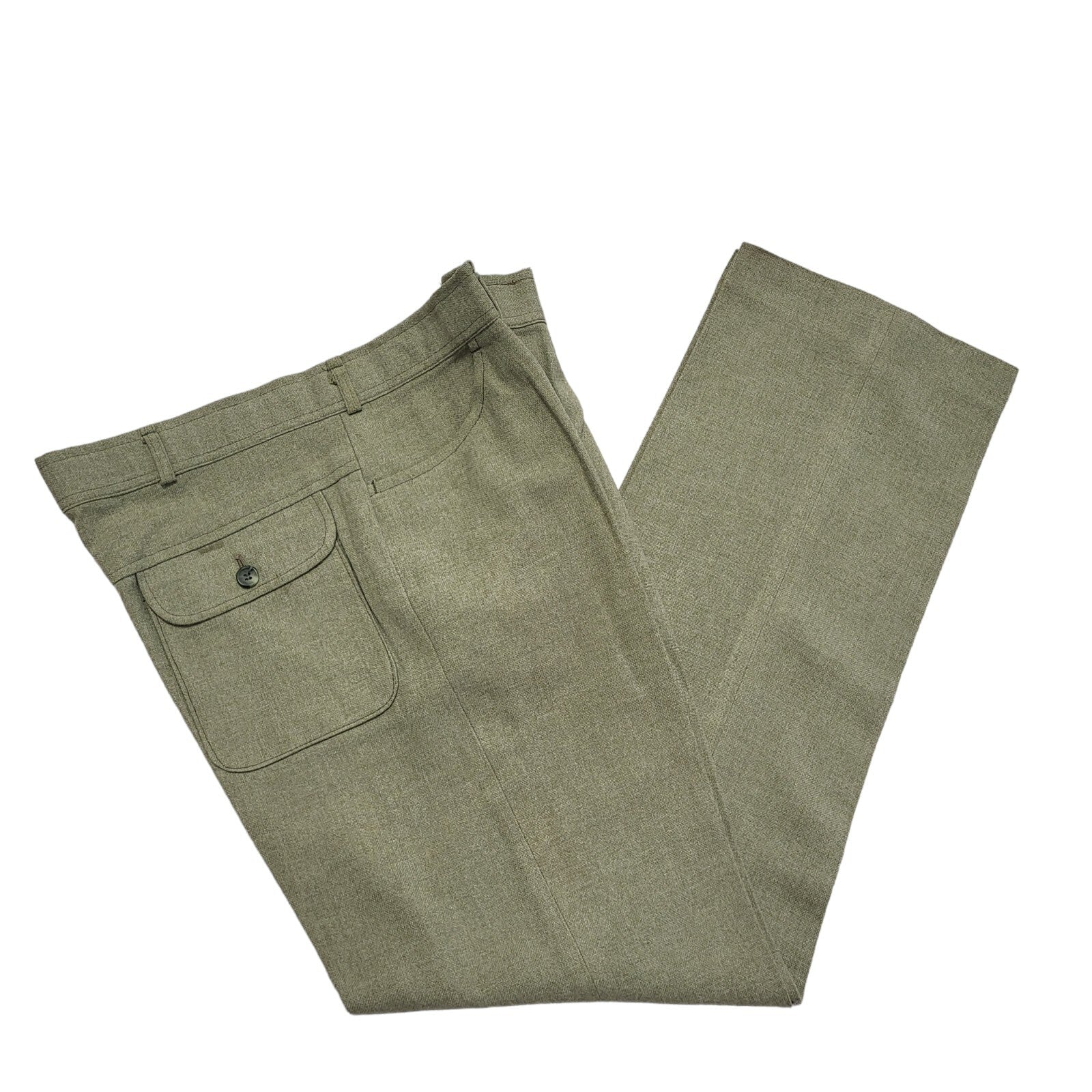 Vintage 80s Green Straight Leg Formal Trousers Uk Men's L W34 L30