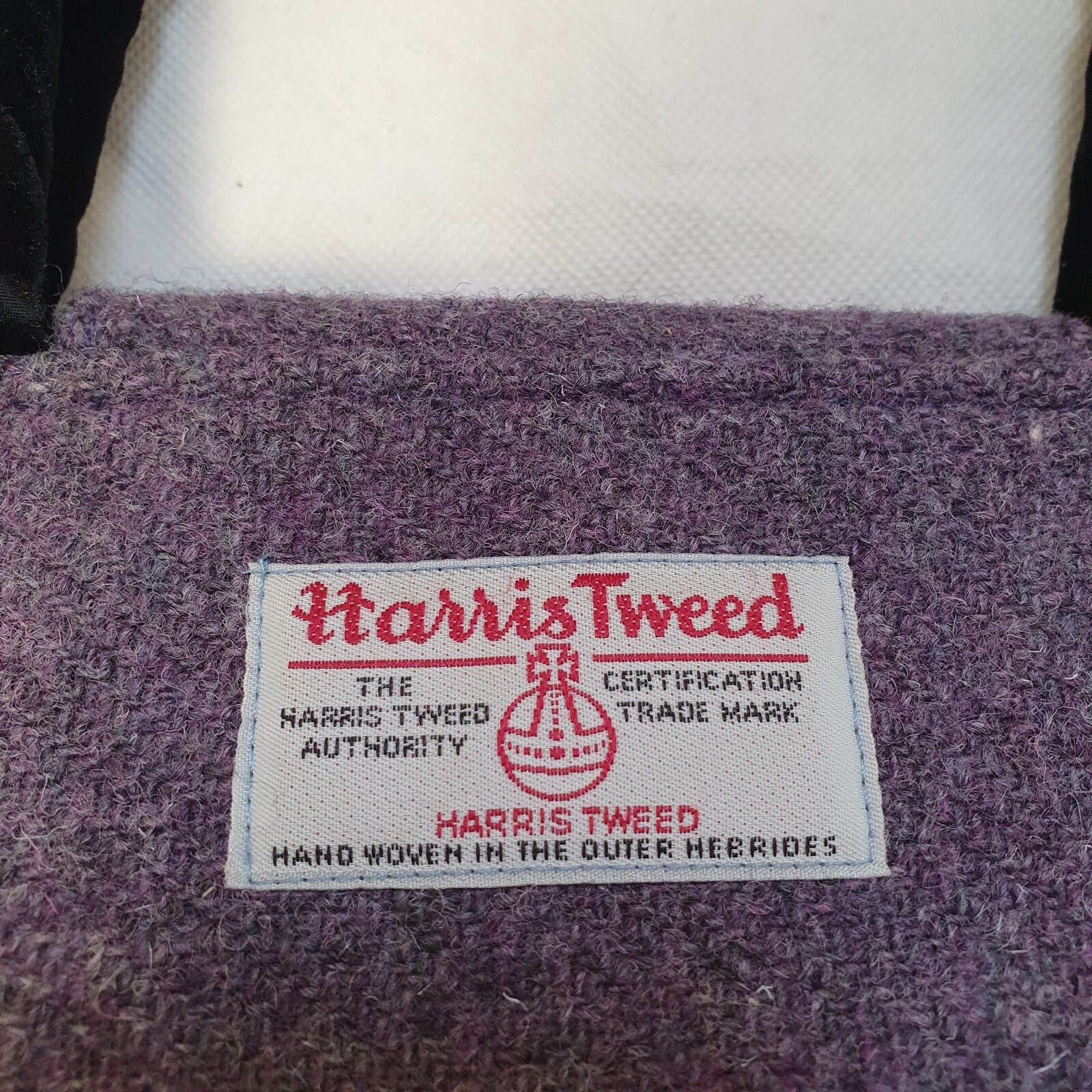 Harris Tweed Purple Wool Triangle Small Top Handle Handbag Uk Women's 13" x 7"