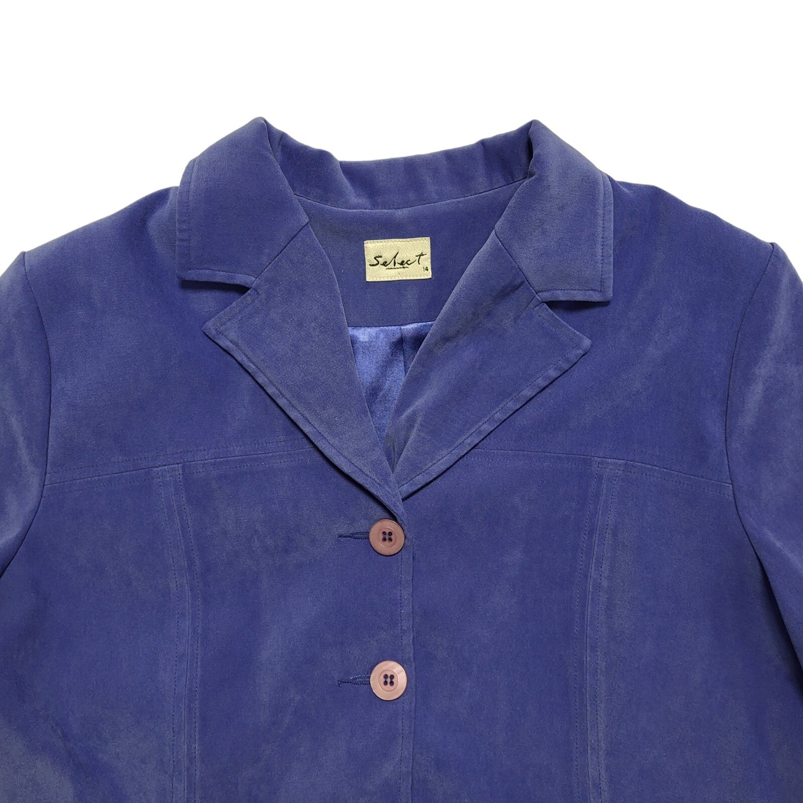 Select Vintage 80's Blue Short Sleeve Shirt Womens UK 14