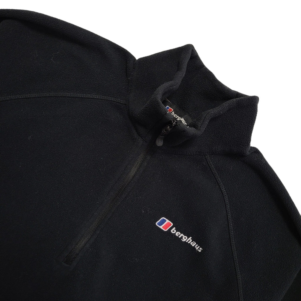Berghaus Vintage Y2K Black 1/4 Zip Fleece Base Layer Womens UK Size 10