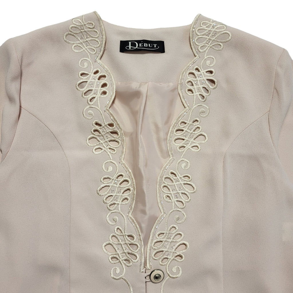 Debut 80s Vintage Pink 2 Piece Dress Suit Uk Women's Size 14