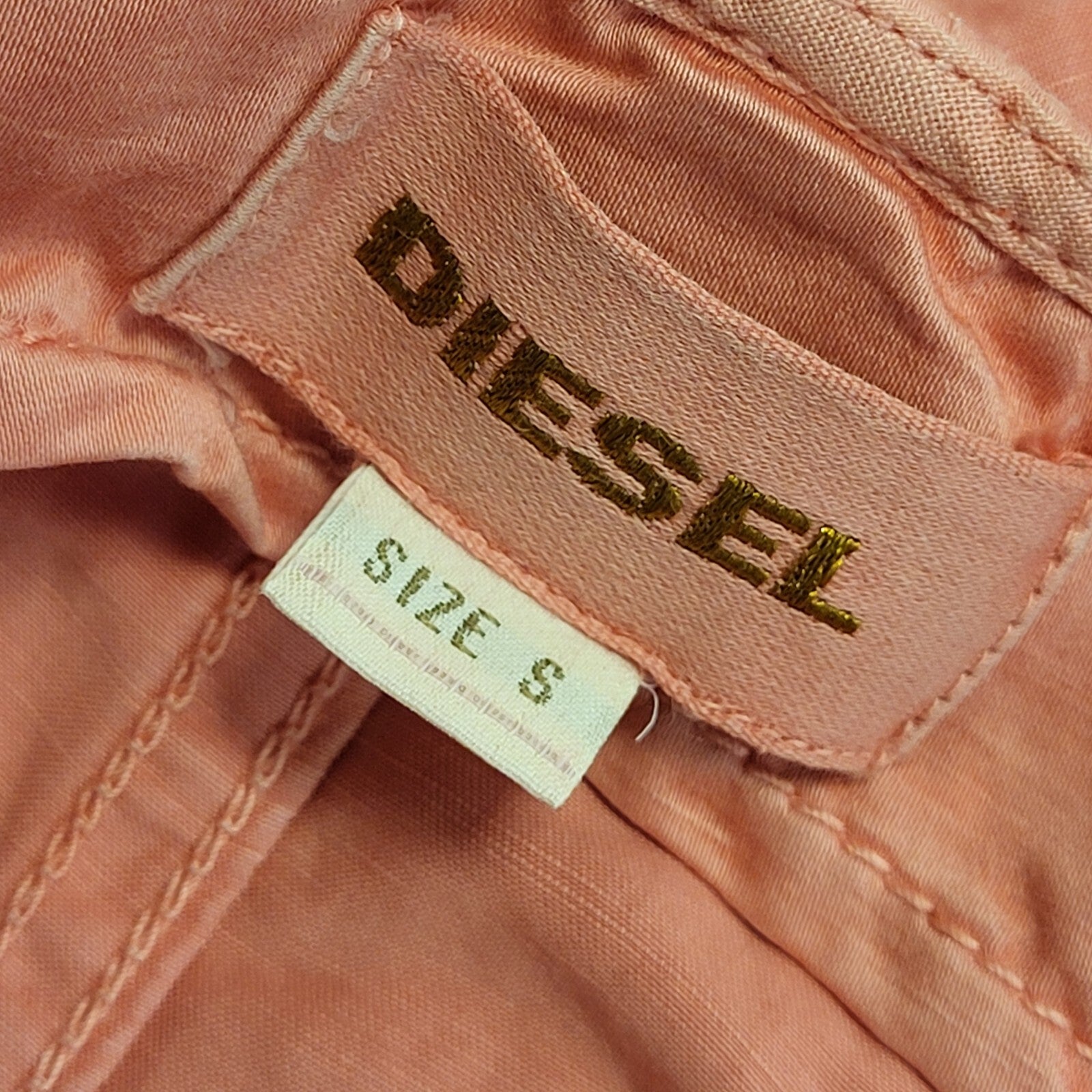 Diesel Pink Denim Mini Dungaree Dress Uk Women's Size Small W26