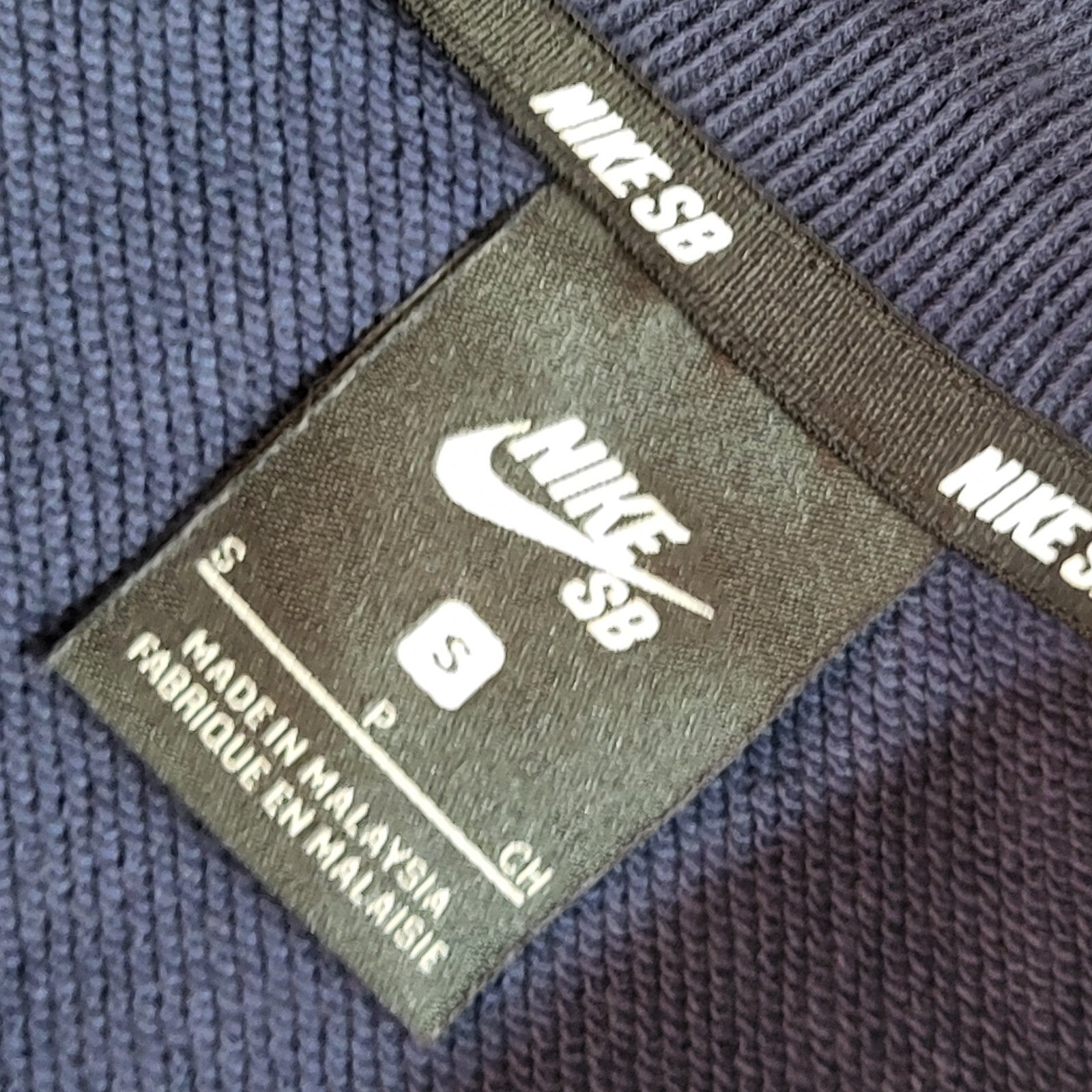 Nike SB Sports Sweatshirt Blue Collared 90's Vintage UK Men's Size S