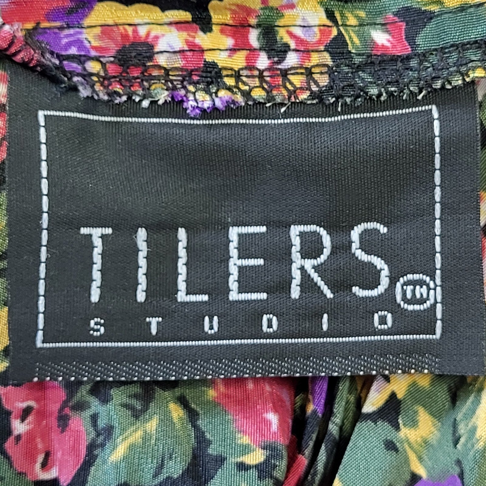 Tilers 90s Vintage Purple Floral Print Pleated Halterneck Dress Women's Size 10