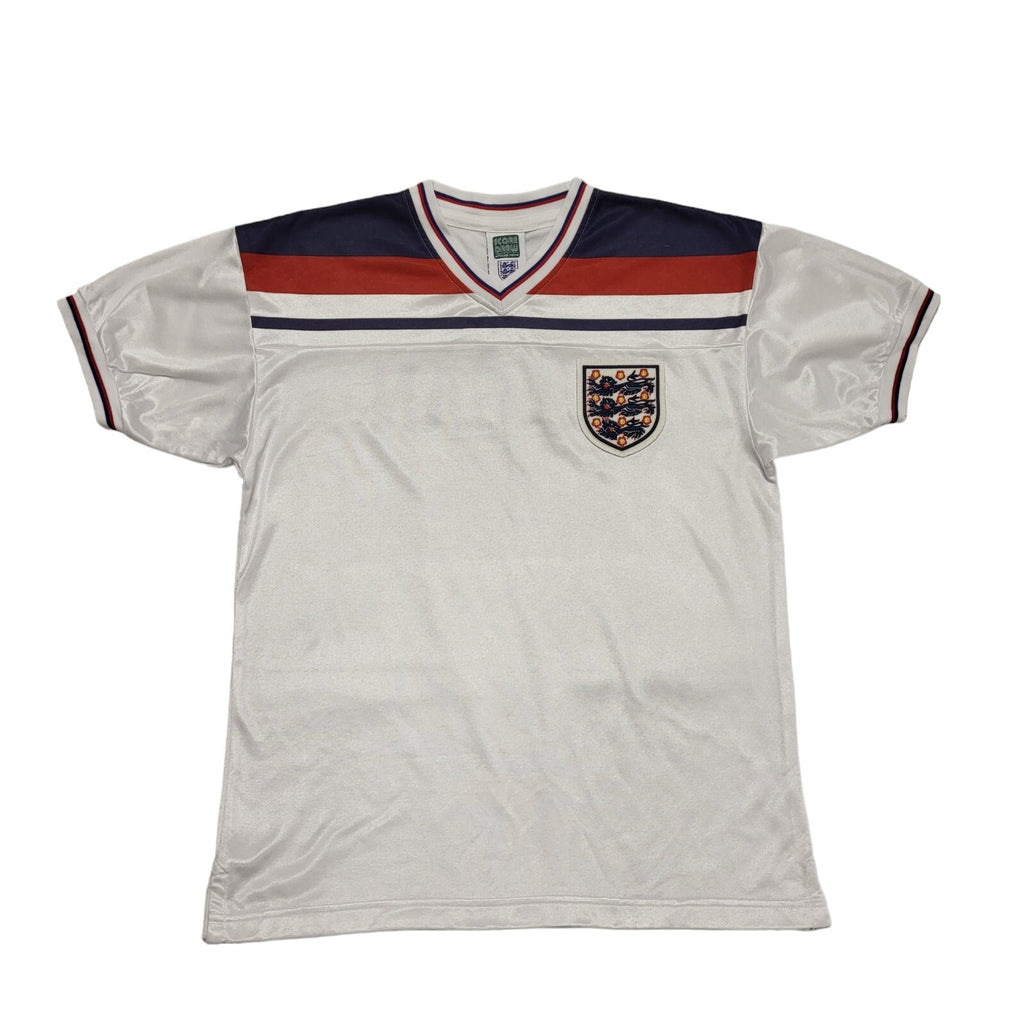 Score Draw 90s England White Keegan Football Shirt Uk Men's Size Medium