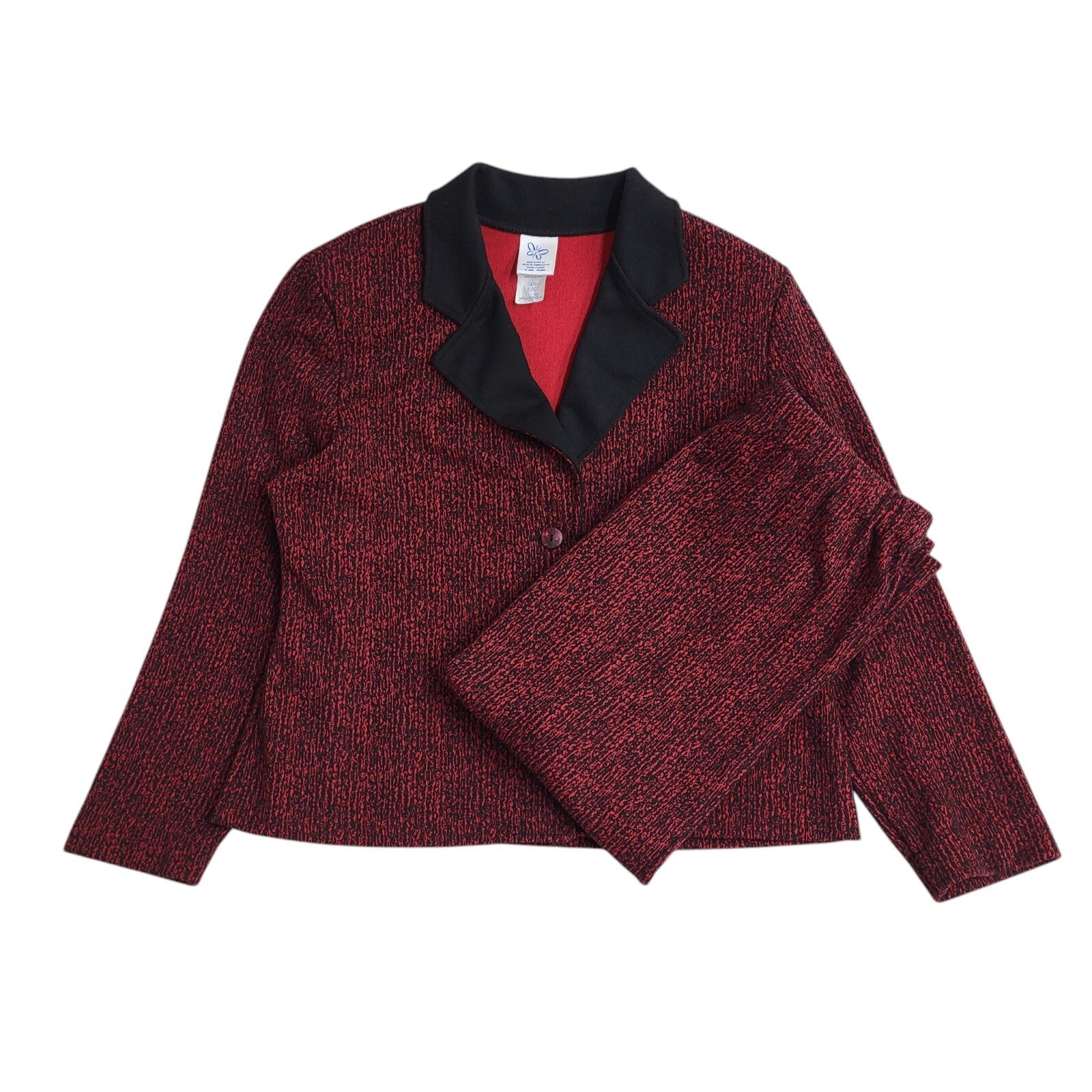 Weekenders 90's Red & Black Co-Ord Skirt & Jacket Women's Size L W30