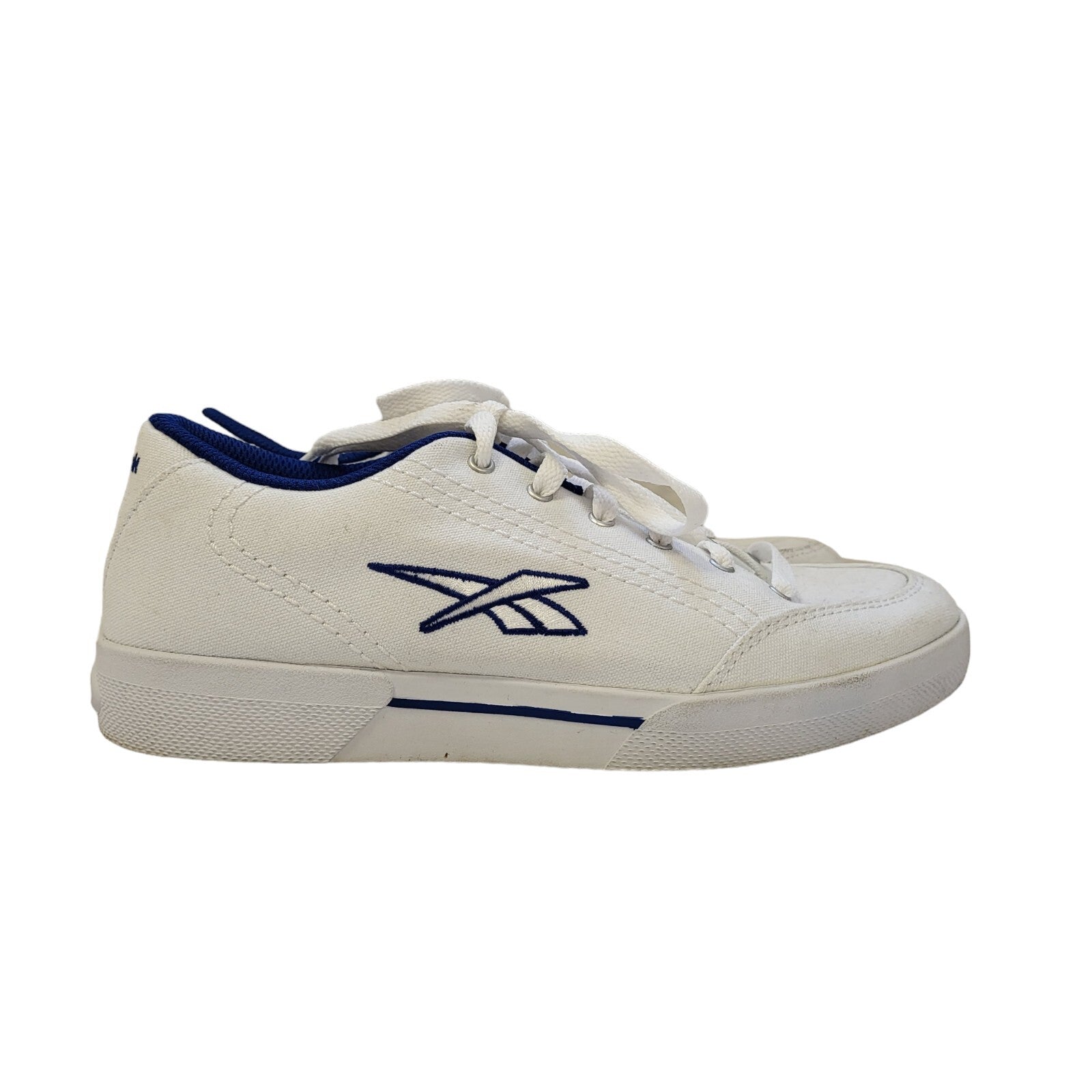 Reebok Tennis White & Blue Lace-up Sports Casual Women's Trainers Uk Size 4.5