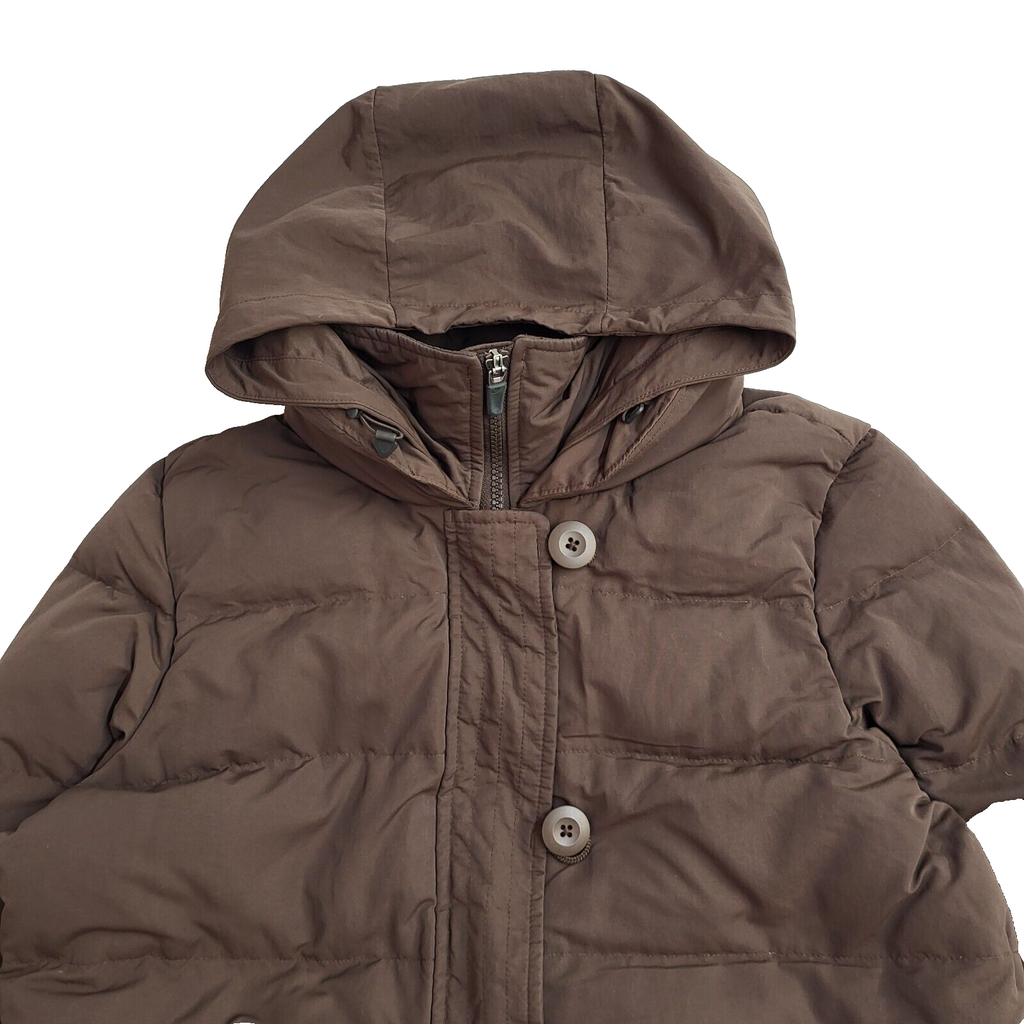 Nike Brown Y2k Sports Hooded Sports Rain Coat UK Women's Size L (12-14)