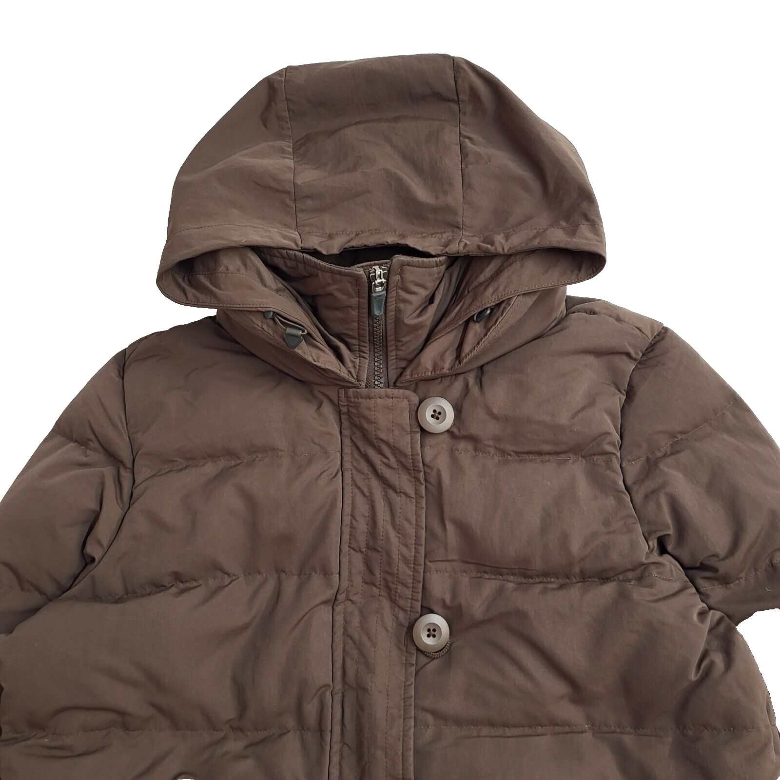Nike Brown Y2k Sports Hooded Sports Rain Coat UK Women's Size L (12-14)