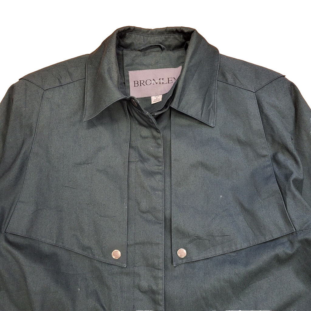 Bromley Vintage 90s Green Snap Fasten Overcoat Women's Size 6