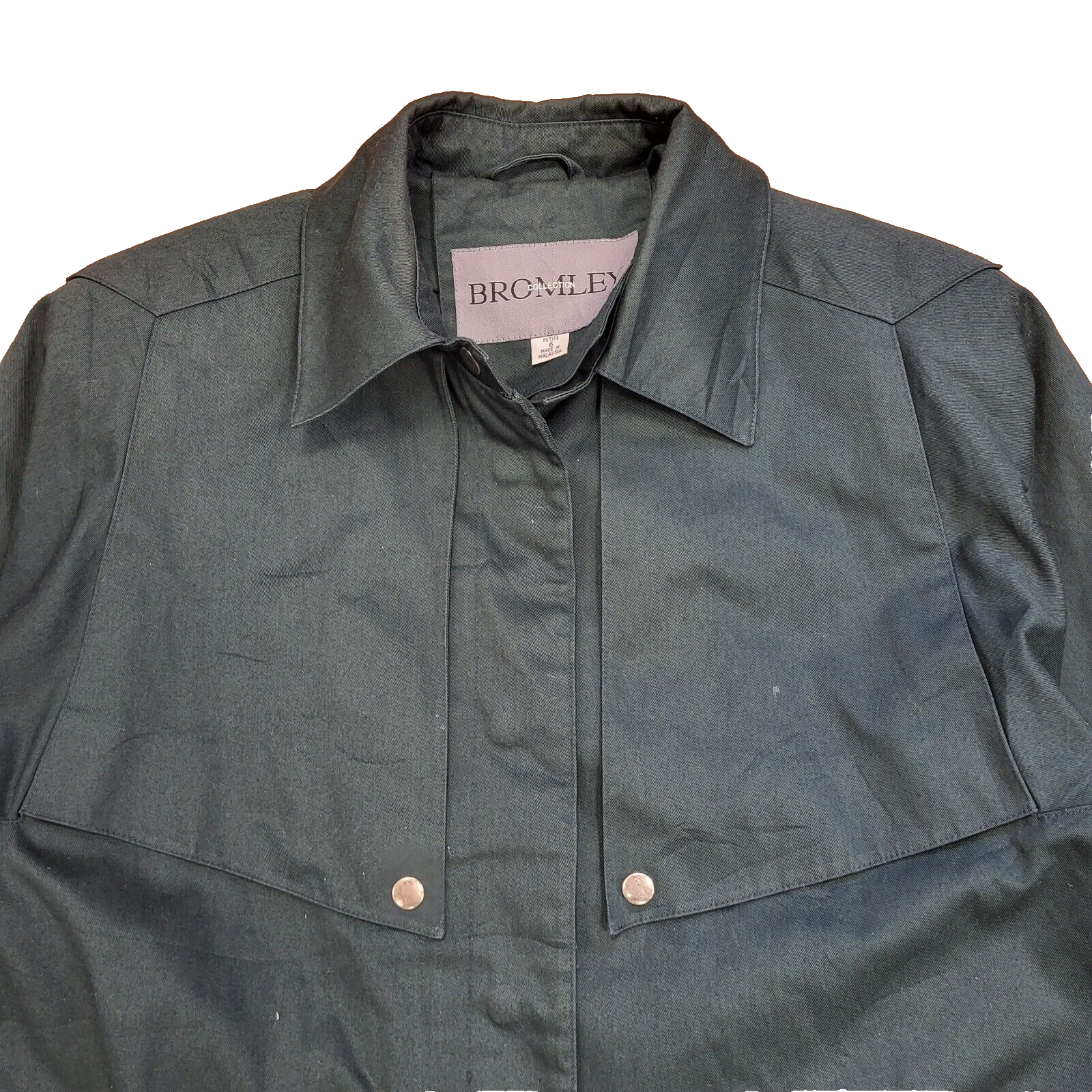 Bromley Vintage 90s Green Snap Fasten Overcoat Women's Size 6