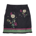 Vintage 80's Black & Pink Paisley Velvet Maxi Skirt Women's Size 12 W30