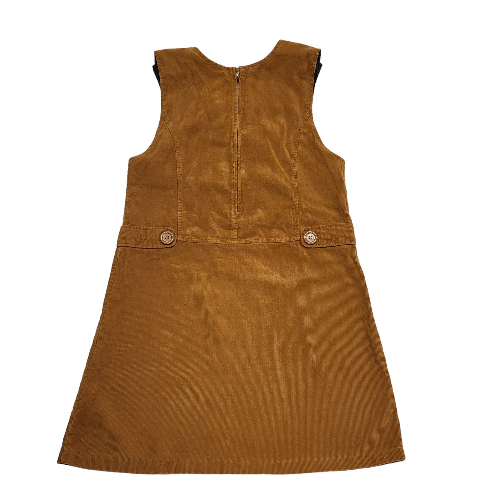 Pop Y2K Brown Sleeveless Corduroy Dress Uk Women's Size 14 W32-36