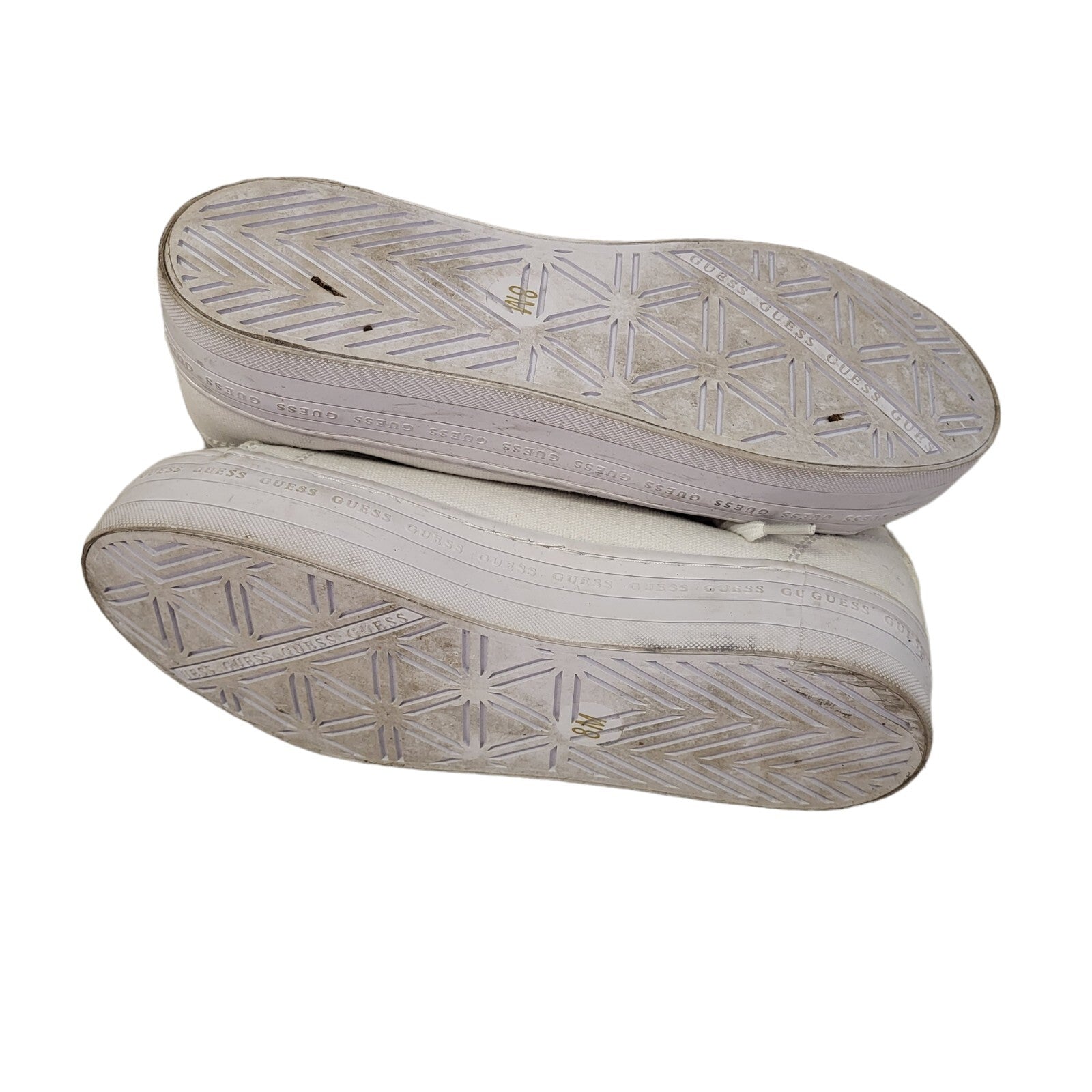 Guess White Lace-up Sports Casual Trainers Uk Women's Size 6