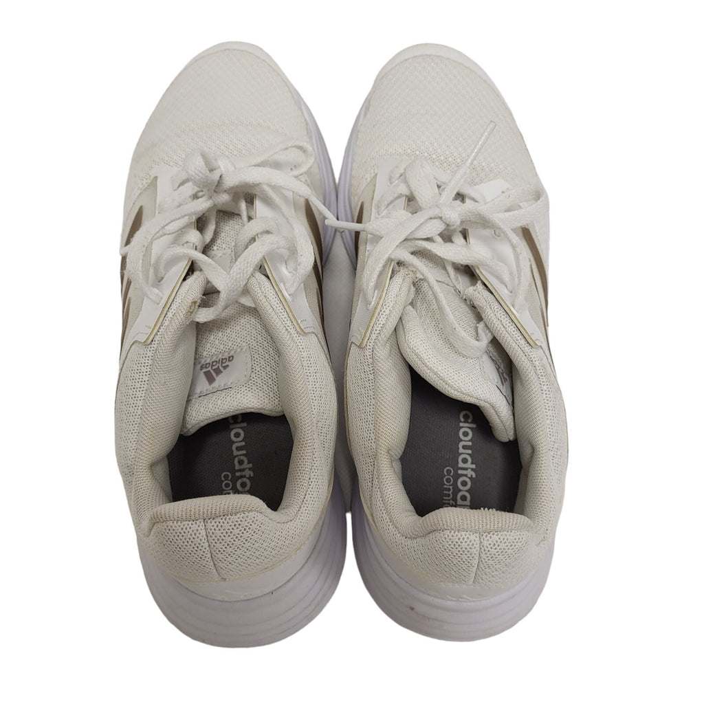 Adidas Galaxy 5 White Champagne Metallic Sports Women's Trainers Uk 7.5