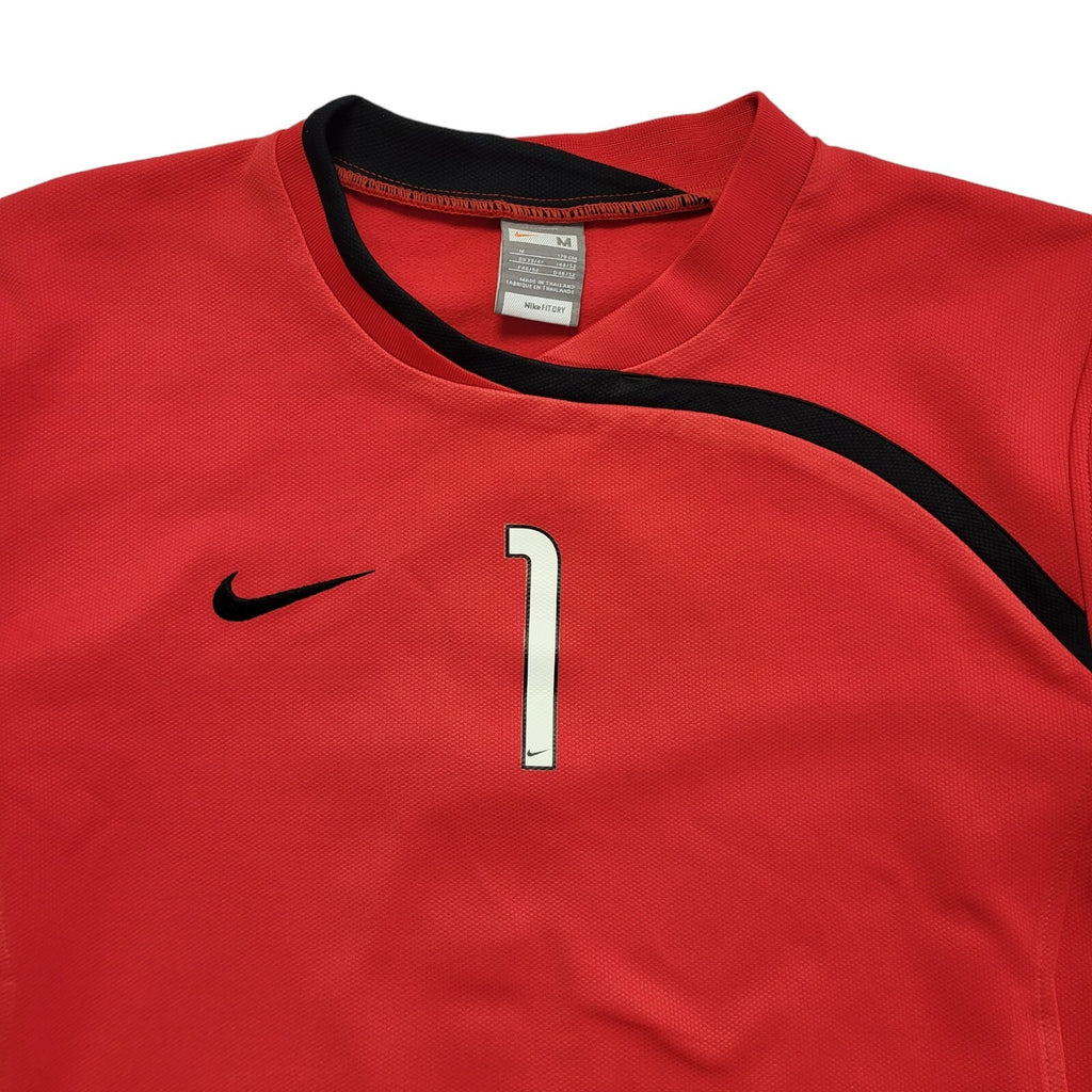 Nike Vintage Y2k Red Goalkeeper No 1 Football Shirt Uk Men's Size M