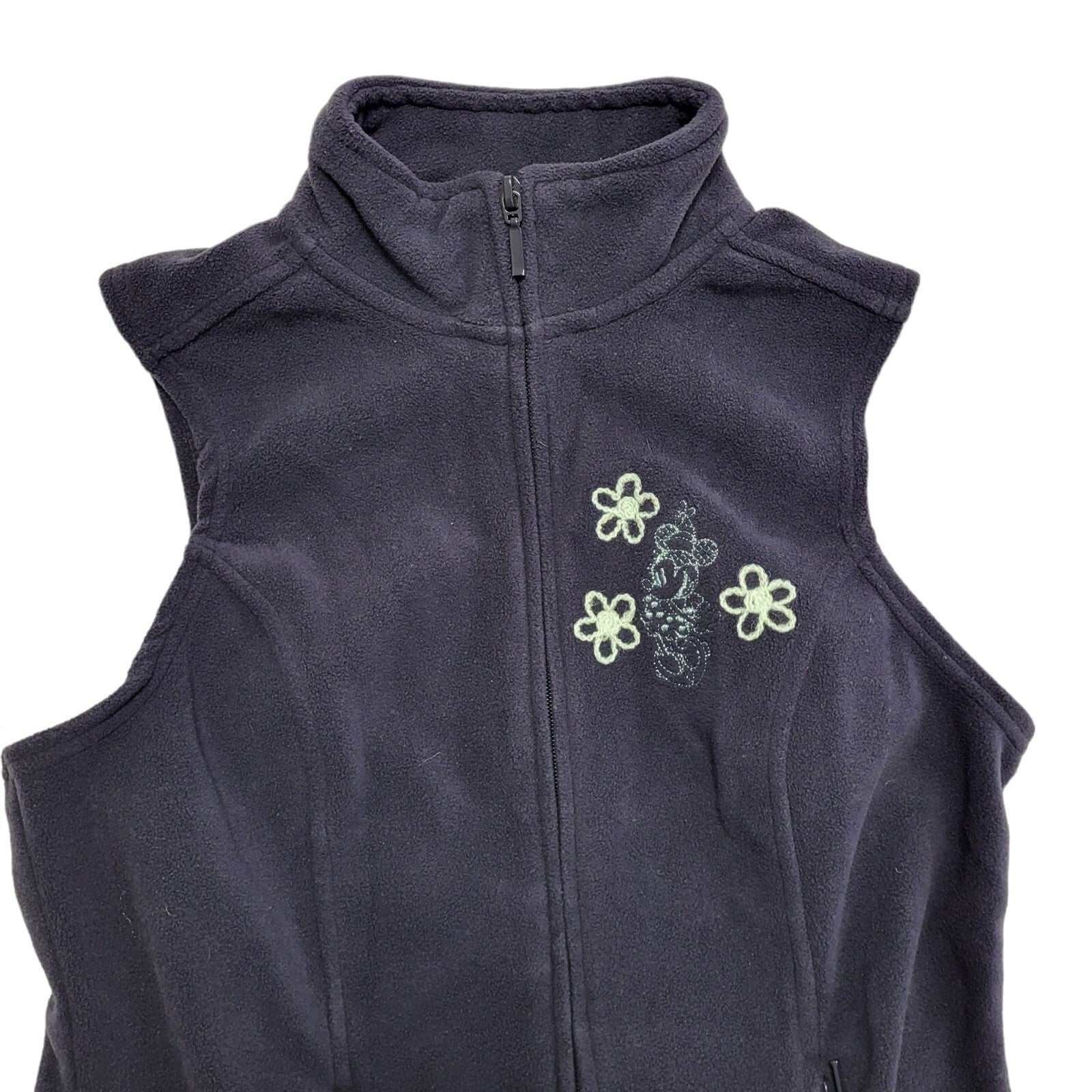 Disney Parks Navy Blue Y2k Fleece Gilet Uk Women's Size Small