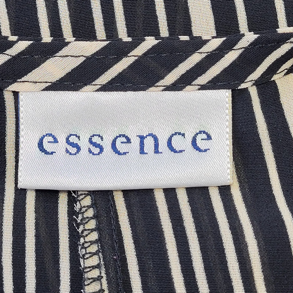 Essence 90s Vintage Black White Striped Shirt Dress Women's Size 12 EU 40