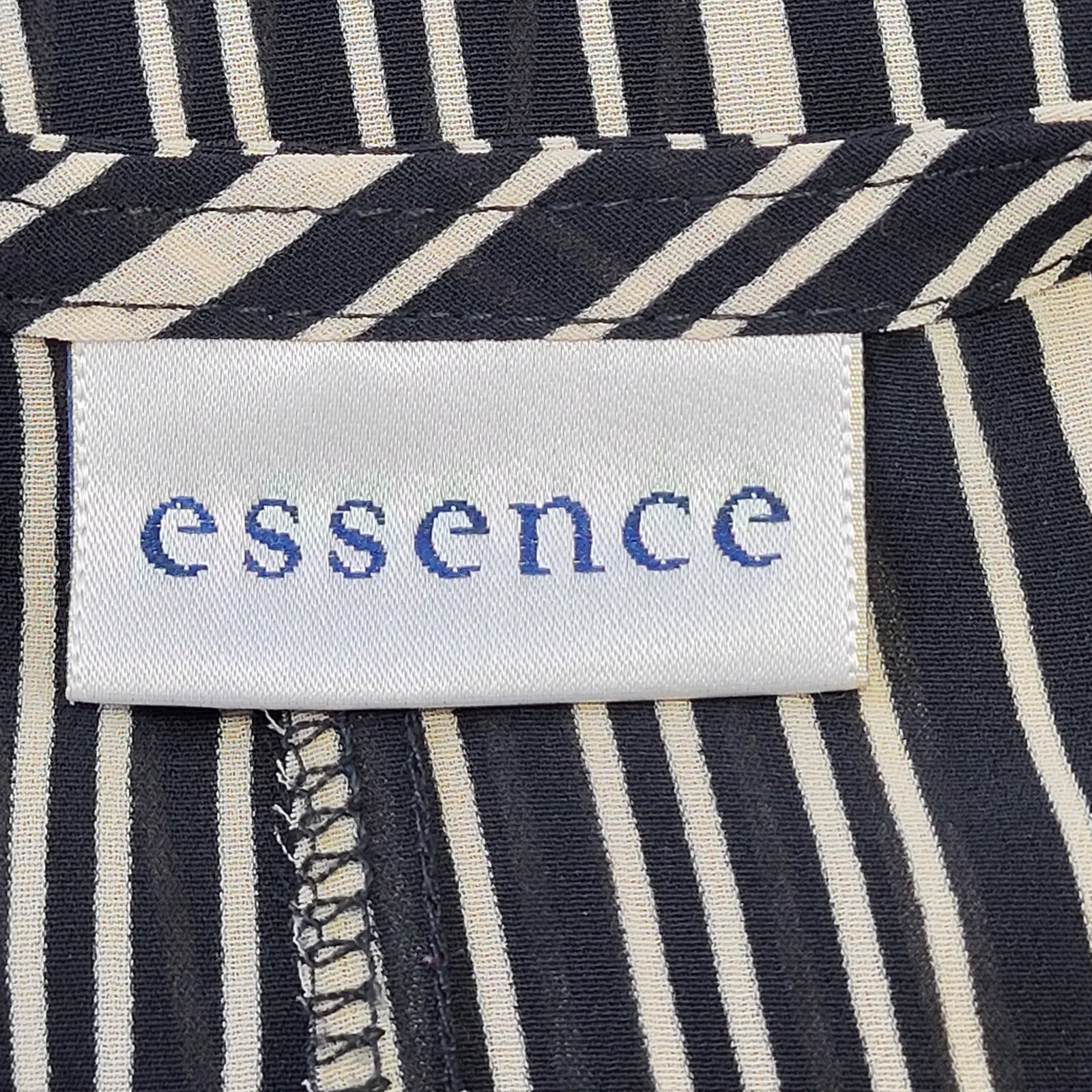 Essence 90s Vintage Black White Striped Shirt Dress Women's Size 12 EU 40